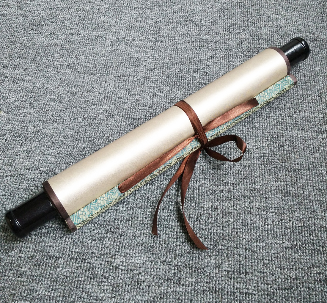 国画荷花鸳鸯戏水图卷轴 客厅玄关卧室婚房