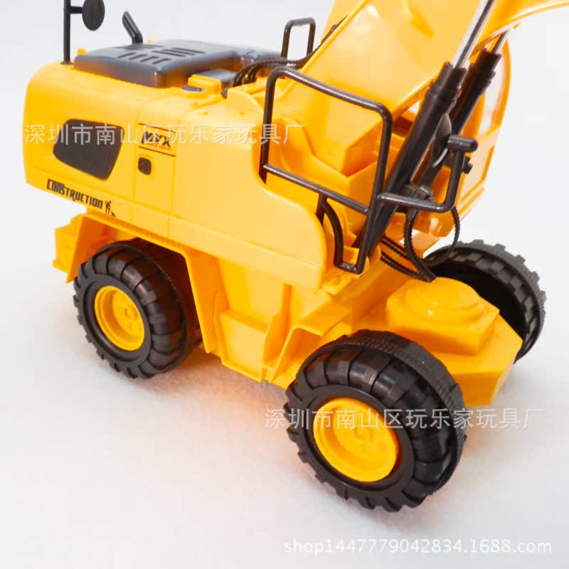 玩乐家6通道无线遥控挖掘机小型挖土机 电动儿童电动遥控玩具工程车