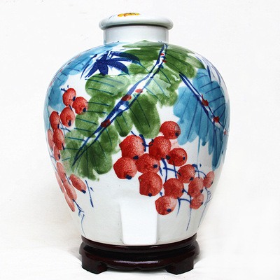 景德镇陶瓷酒坛手绘 葡萄酒罐 自酿陶瓷酒坛 手绘 艺术收藏酒坛