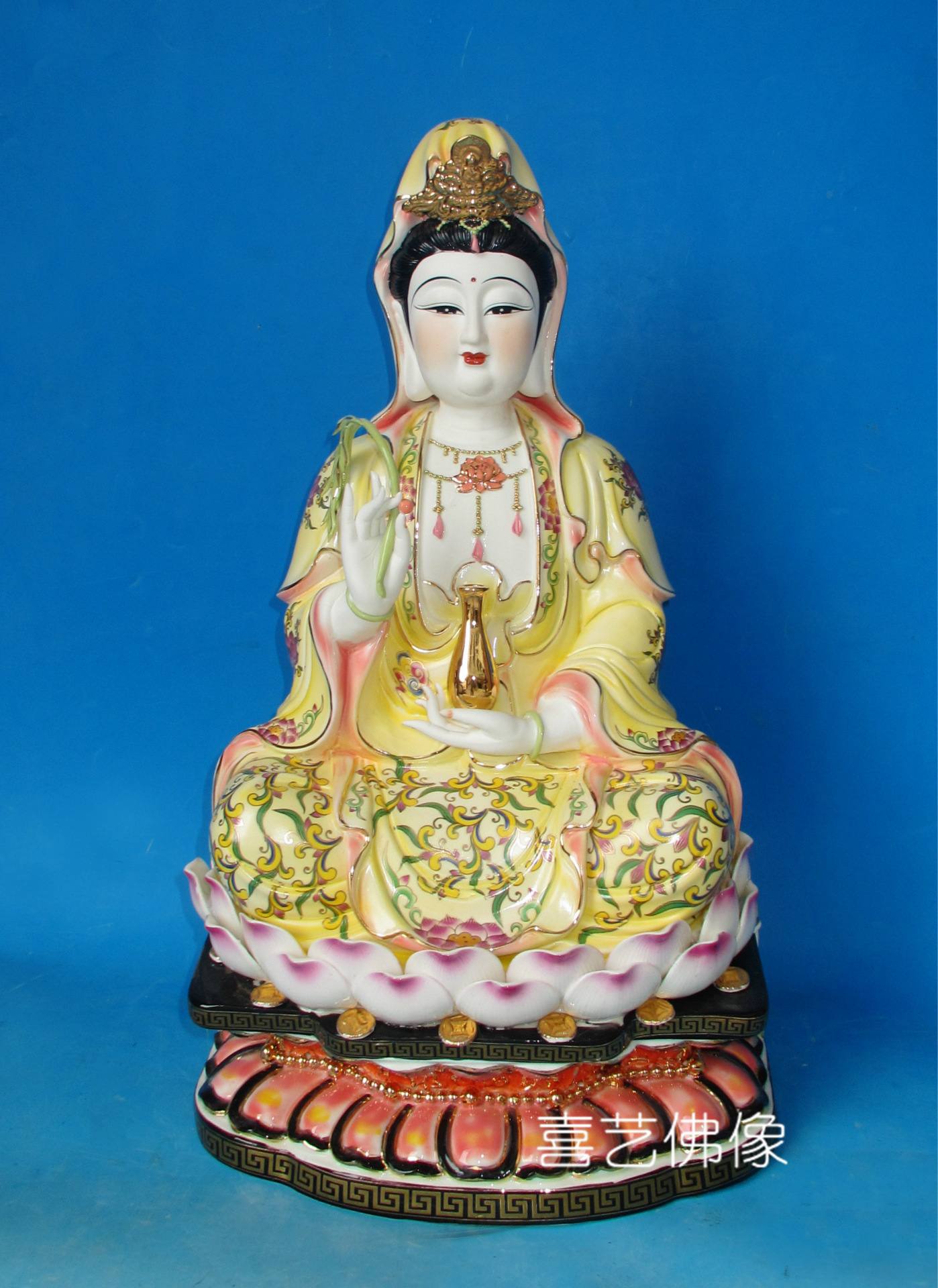 14寸35厘米玉瓷八方进宝弥乐佛