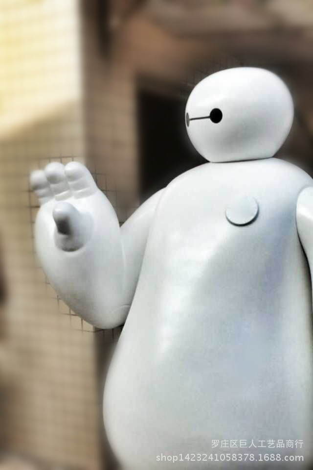 厂家批发玻璃钢卡通动漫创意雕塑超能陆战队大白模型3d暖男特价