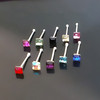 S925 Sterling Silver Square Czech Diamond Nose nail nose STUD Puncture jewelry Silver jewelry