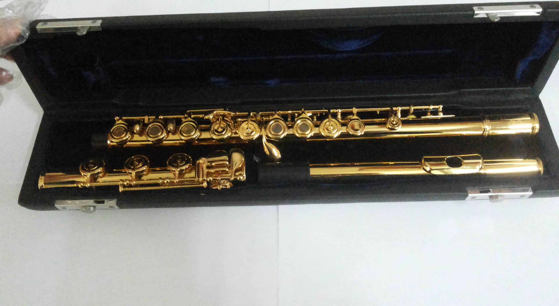 高档演奏级考级长笛c调e键17孔开孔仿金漆金乐器漆金长笛