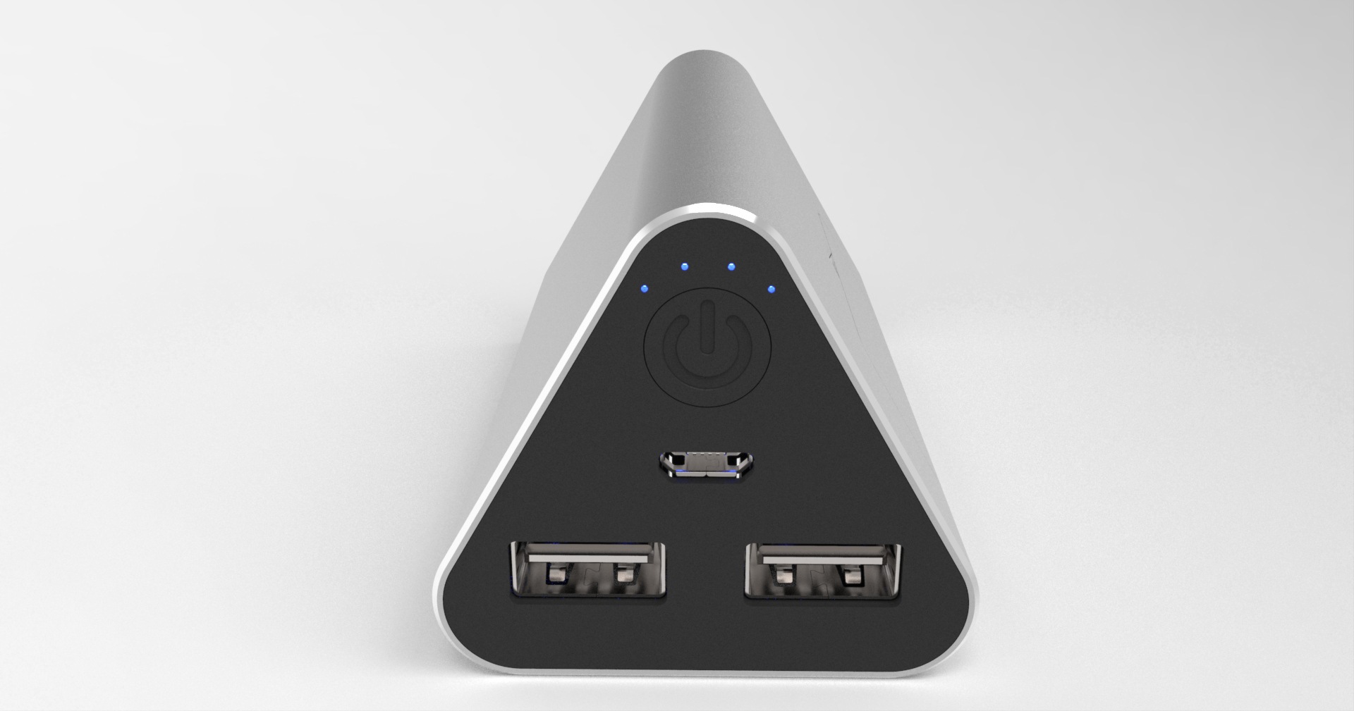 新款私模三角形带手机支架移动电源 6000mah 双usb输出 可印logo
