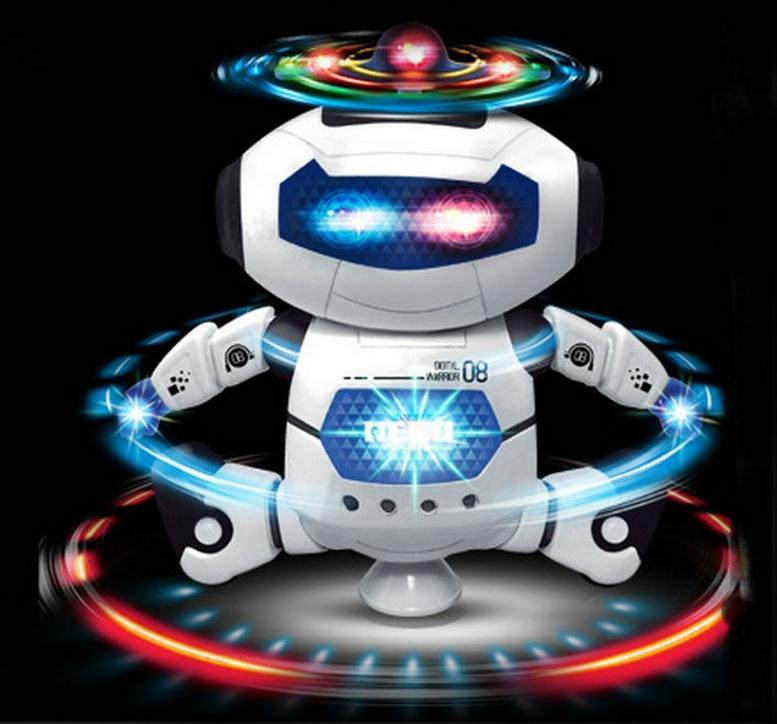 360度旋转电动跳舞音乐机器人 会劈叉电动机器人玩具