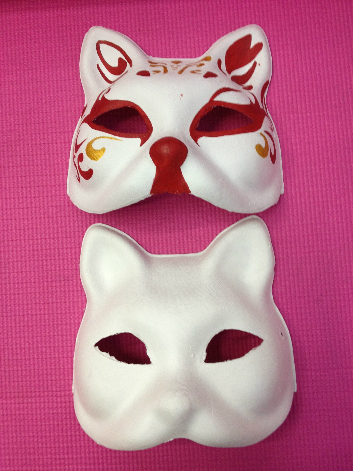 工厂供应diy舞会派对面具 diy纸浆彩绘猫脸面具  儿童绘画教材