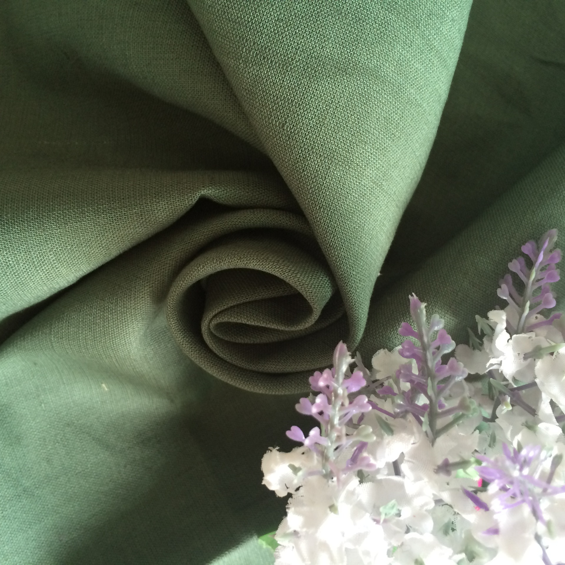 亚麻棉混纺交织面料 文艺青年素色棉麻布 纯色亚麻棉染色布 .