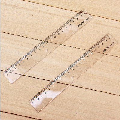 正品得力6220 20cm透明直尺办公学生用品绘图测量多功能尺子文具