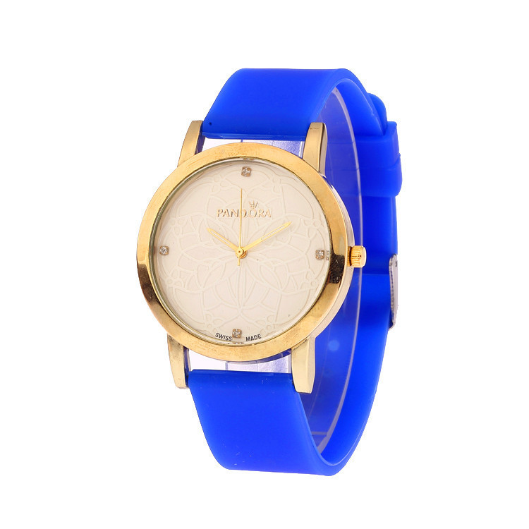 厂家供应 外贸热销硅胶时尚女士表 潘多拉手表 石英表 硅胶手表