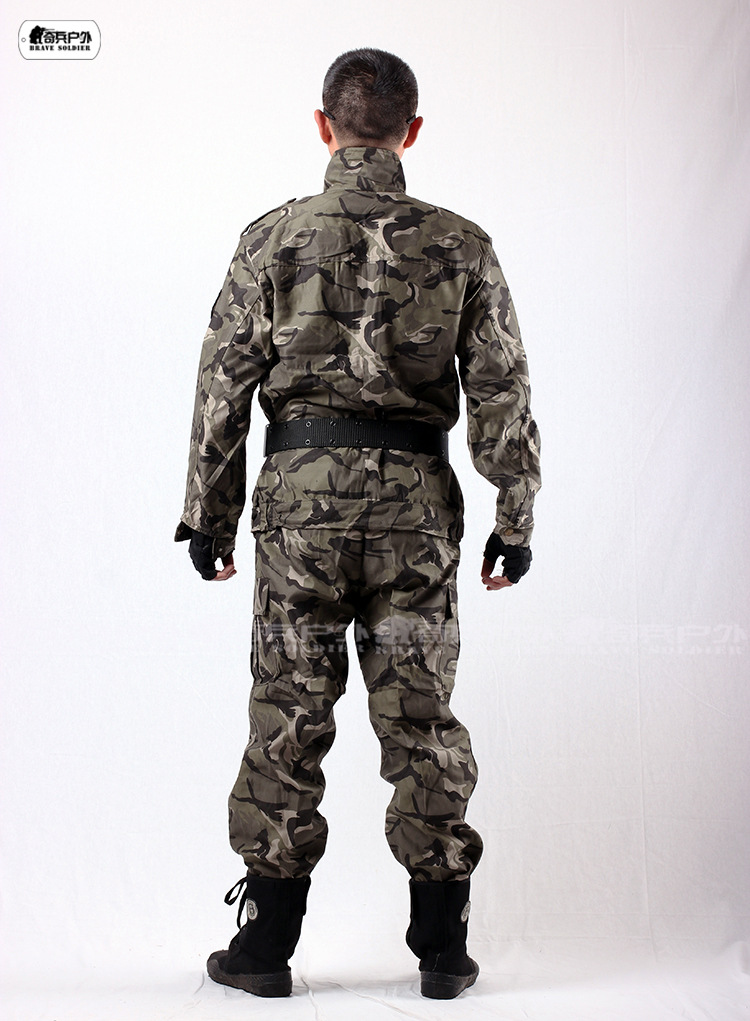 特种迷彩服户外军迷服防刮耐磨多袋迷彩工作服训练服灰大雁迷2