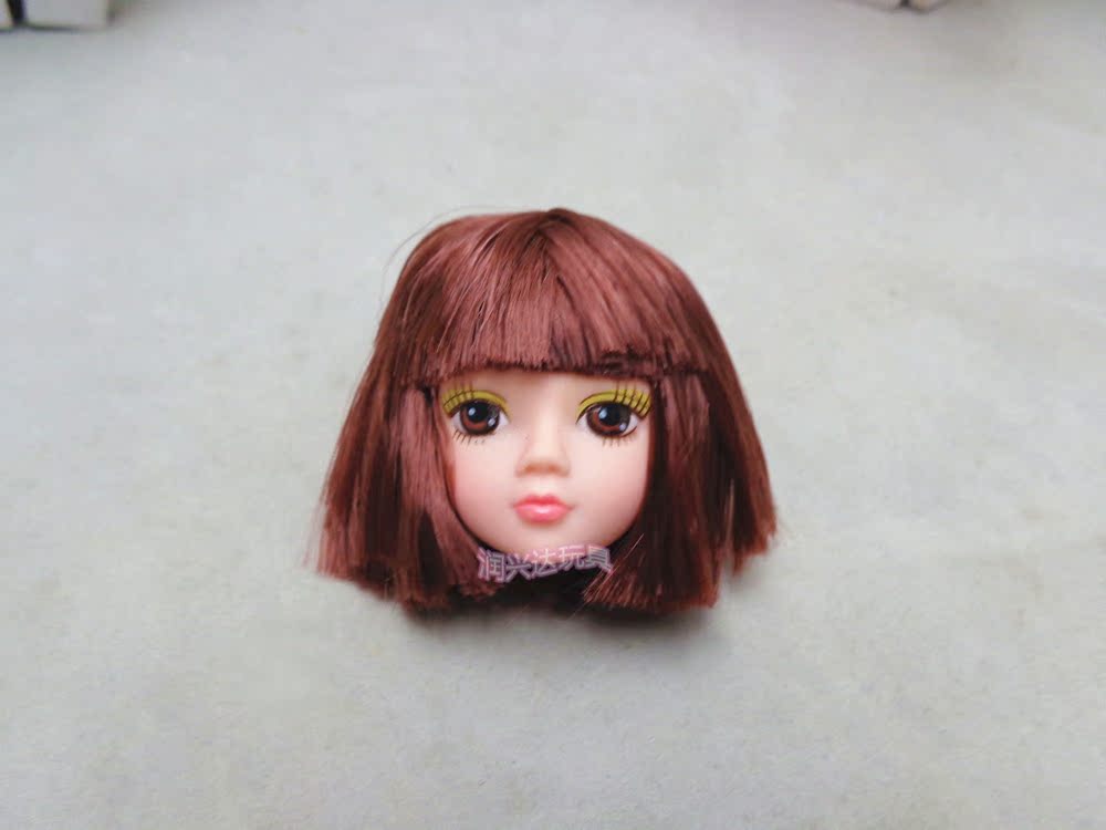 爆款直销 娃娃头型直发平刘海 学生头短发 可爱 棕黑腮红