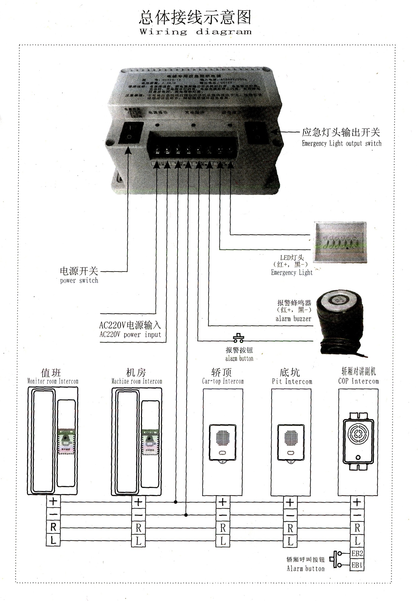 电梯三方对讲接线图图片