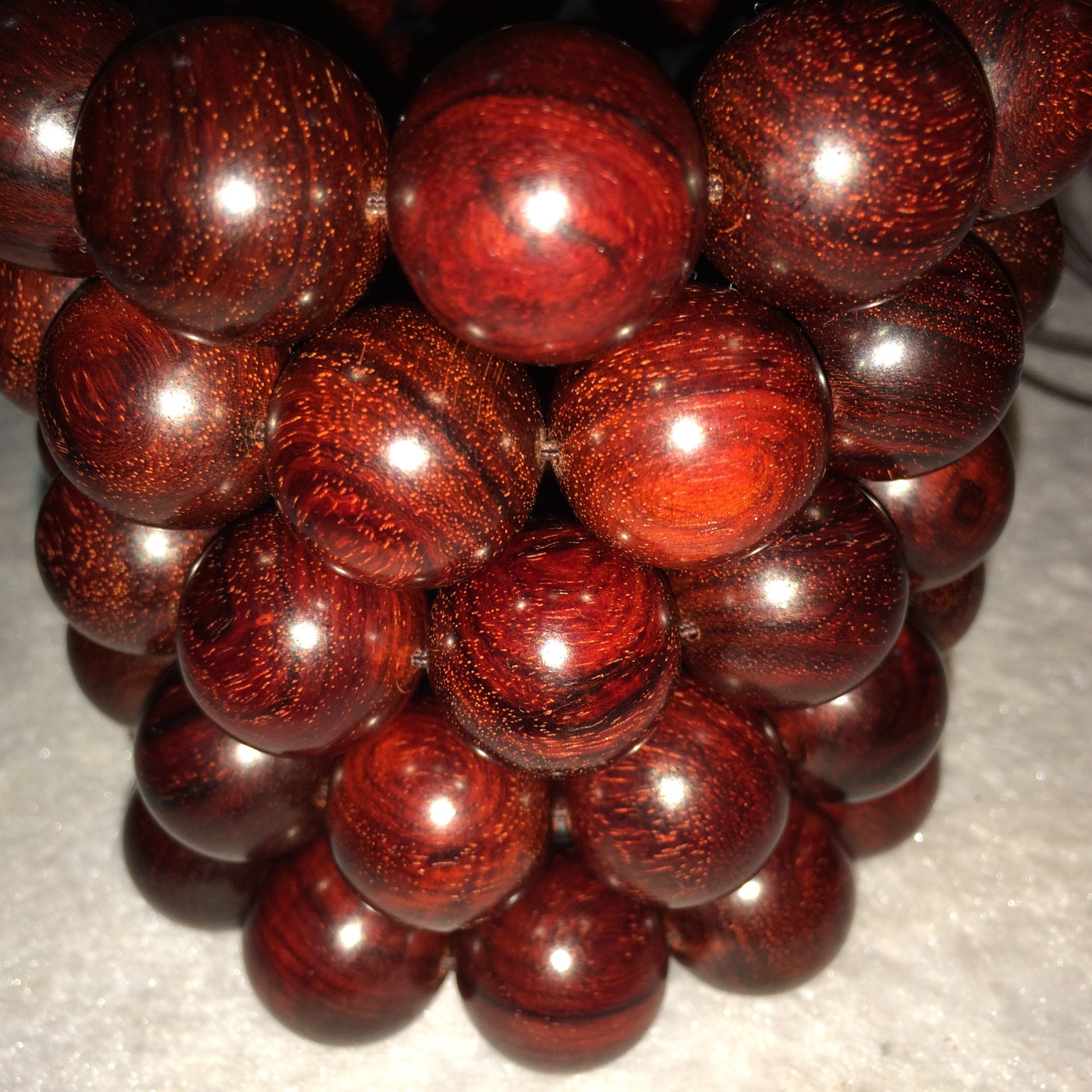 厂家直销 印度老料小叶紫檀佛珠手串2.0 同料 顺纹 高密度 金星