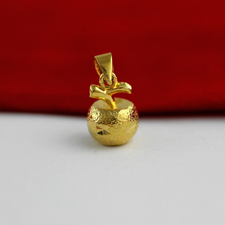 e476高仿真金苹果吊坠3d立体圣诞平安果搭水波链平安夜圣诞节礼物