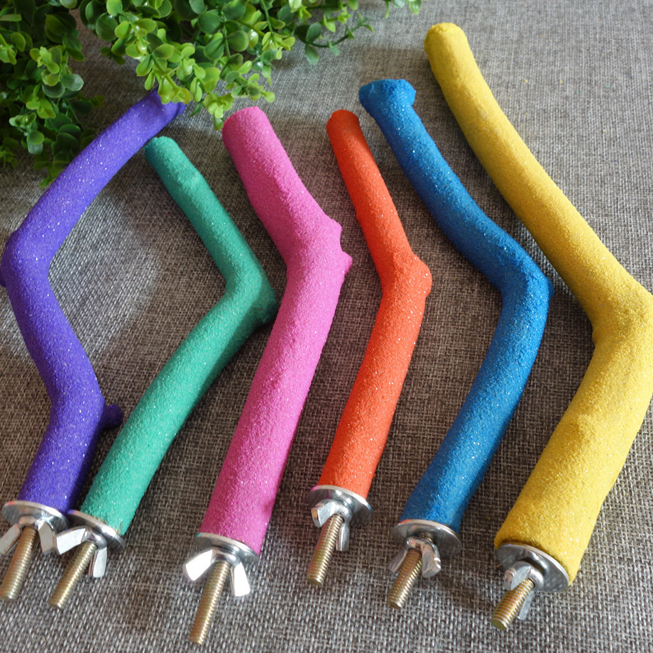 恋宠弯曲磨砂棒 鹦鹉磨爪棒磨嘴棒 磨砂站杠带包装