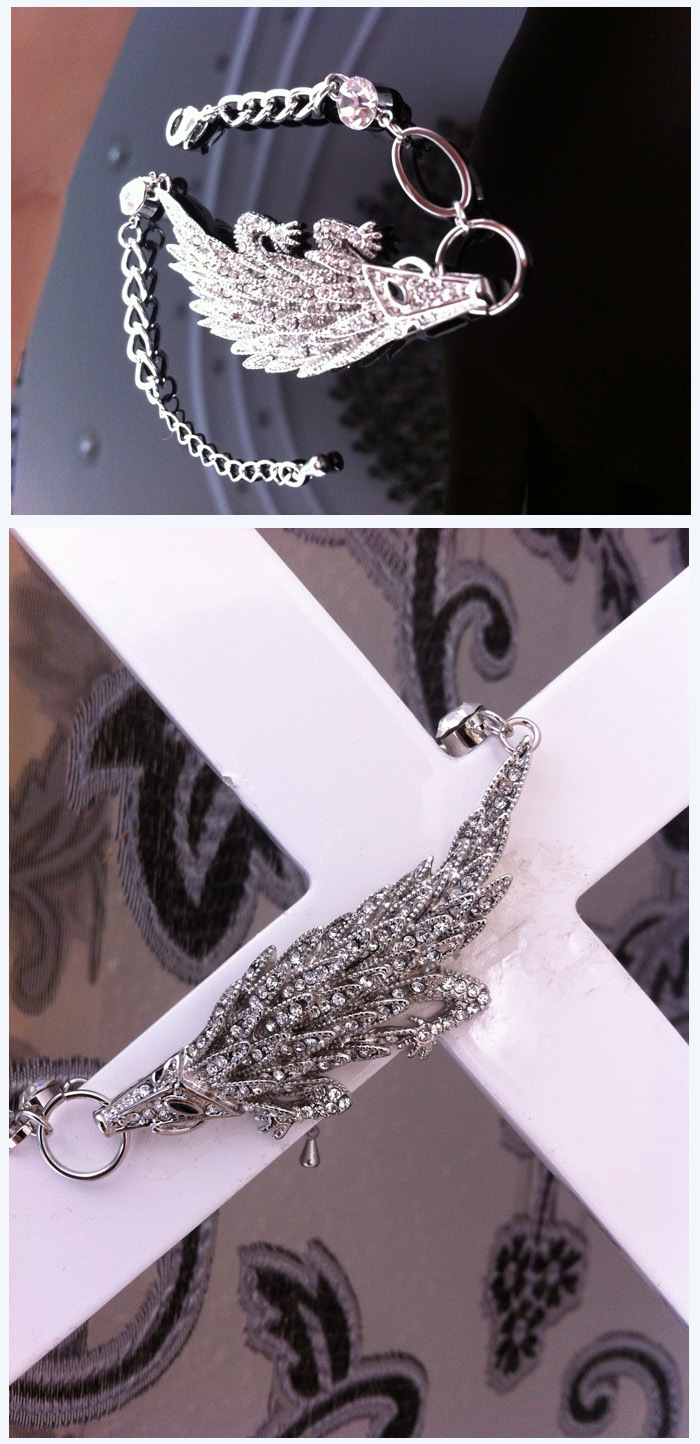 欧美时尚个性首饰 进口捷克钻 满钻 穿山甲手链