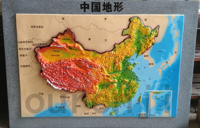厂家直供/中国地图/地理教学用品/学校玻璃钢中国立体地形图模型