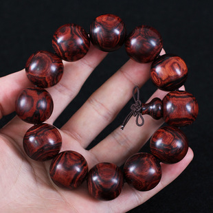 堇墨坊紫檀柳手串2.0对眼 媲美海南黄花梨全鬼脸手链男士佛珠