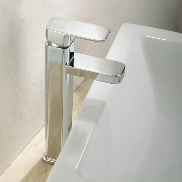 四方单孔冷热面盆水龙头 高款台上盆水龙头 单把单孔水龙头