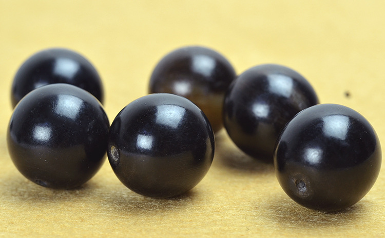 正宗黑牛角散珠 牛角圆珠珠子 广西水牛角配件 牛角diy饰品配饰