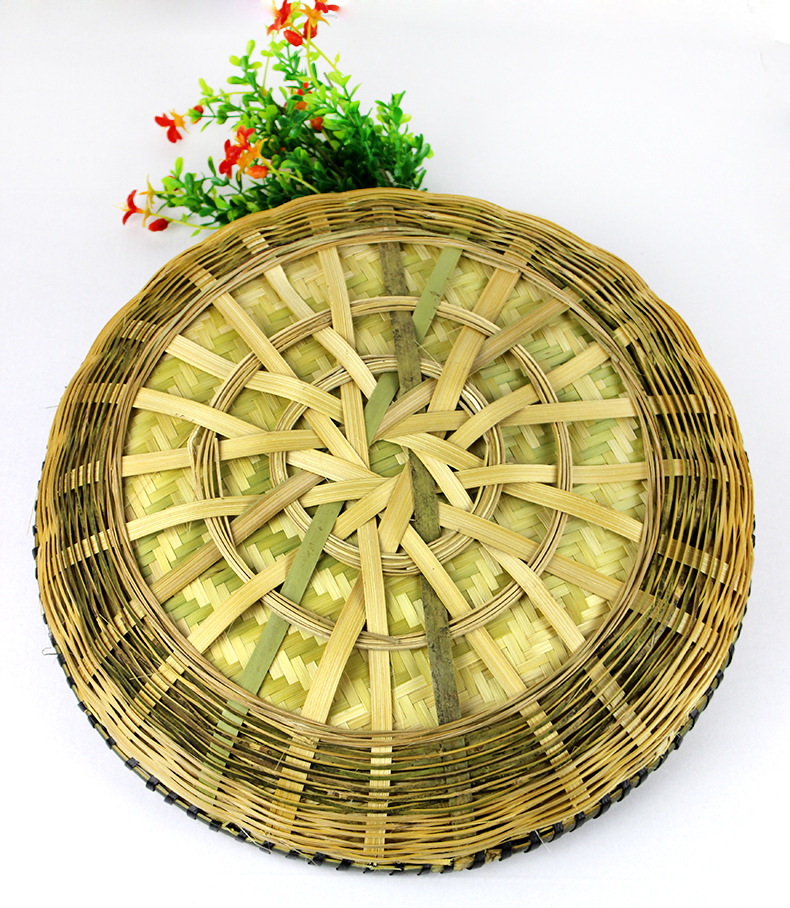 民间手工编织竹匾 竹簸箕 竹米筛 竹制工艺品晾晒竹器精编竹扁