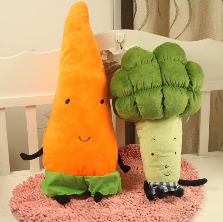 花椰菜娃娃 蔬菜抱枕 毛绒可爱公仔 毛绒玩具 来图定制