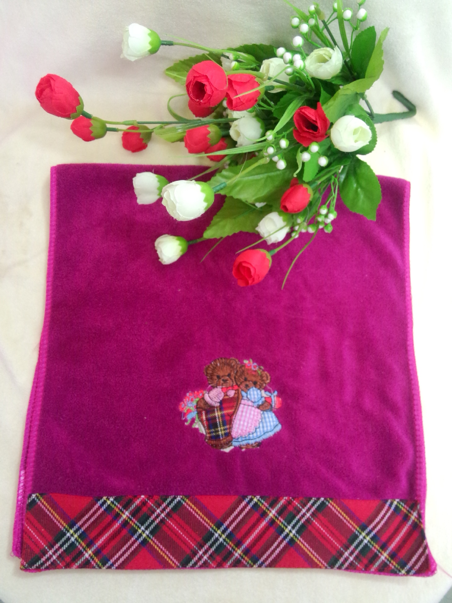 厂家直销绣花毛巾35*75超强吸水干发巾