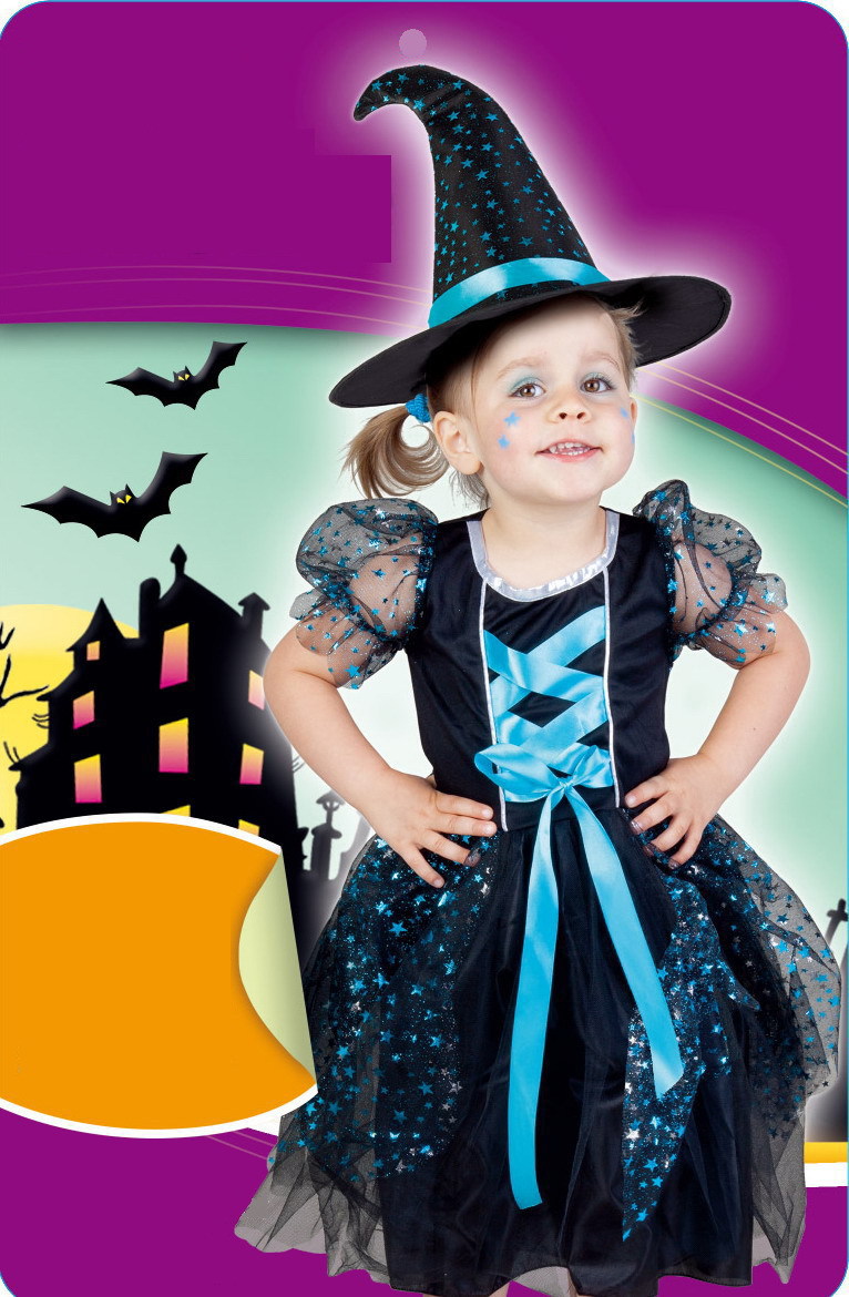 万圣节 表演演出派对聚会装扮服 蓝色可爱小巫婆