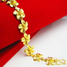 千影供货越南金 黄金手链女款时尚花朵款结婚首饰品送礼物