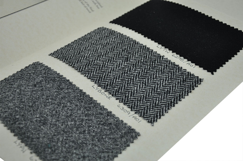 abraham moon英国进口灰色人字纹港花呢370克女士夹克面料