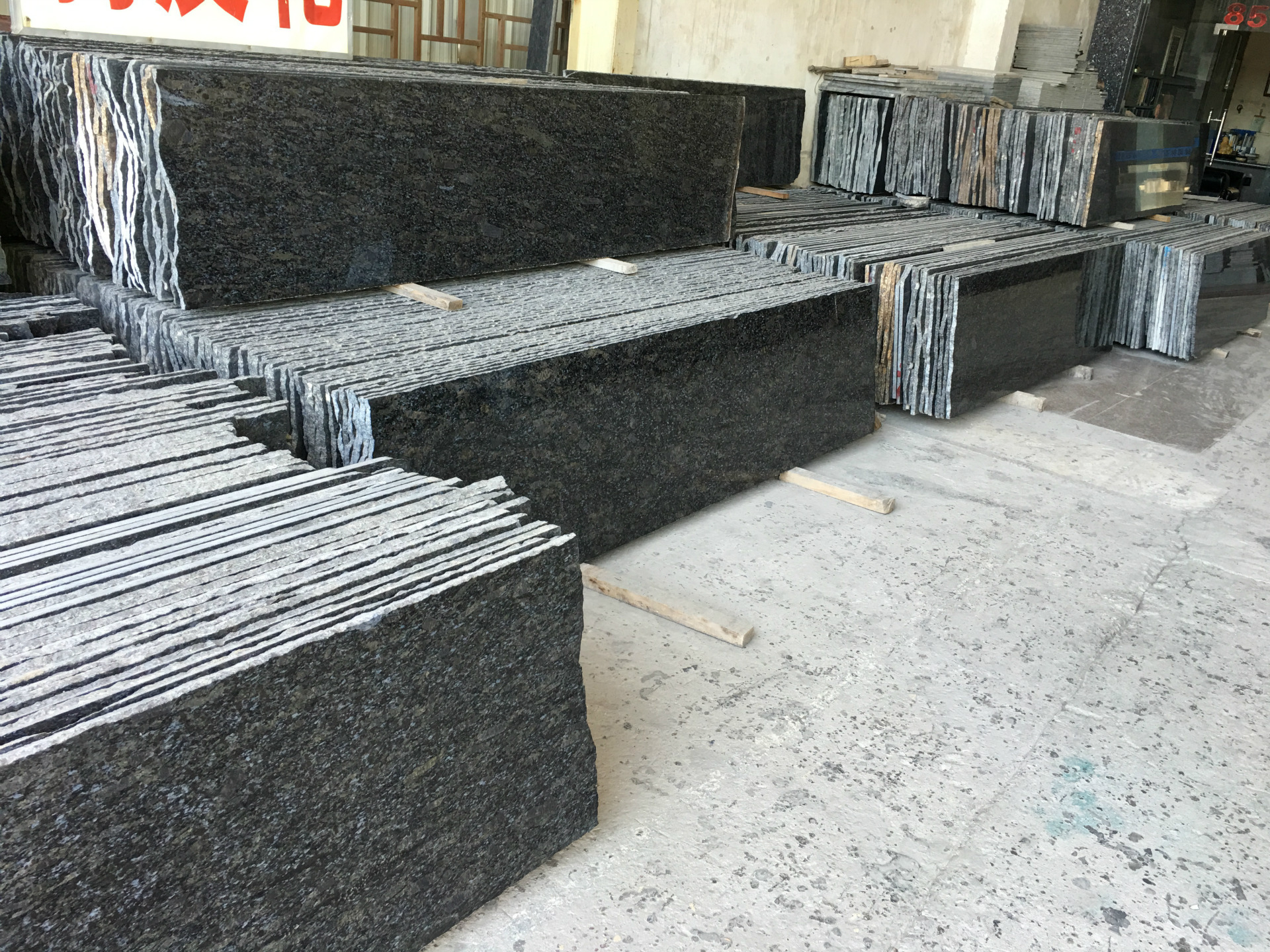 蝴蝶兰花岗岩板材 云浮蓝色石材 大理石台面板材