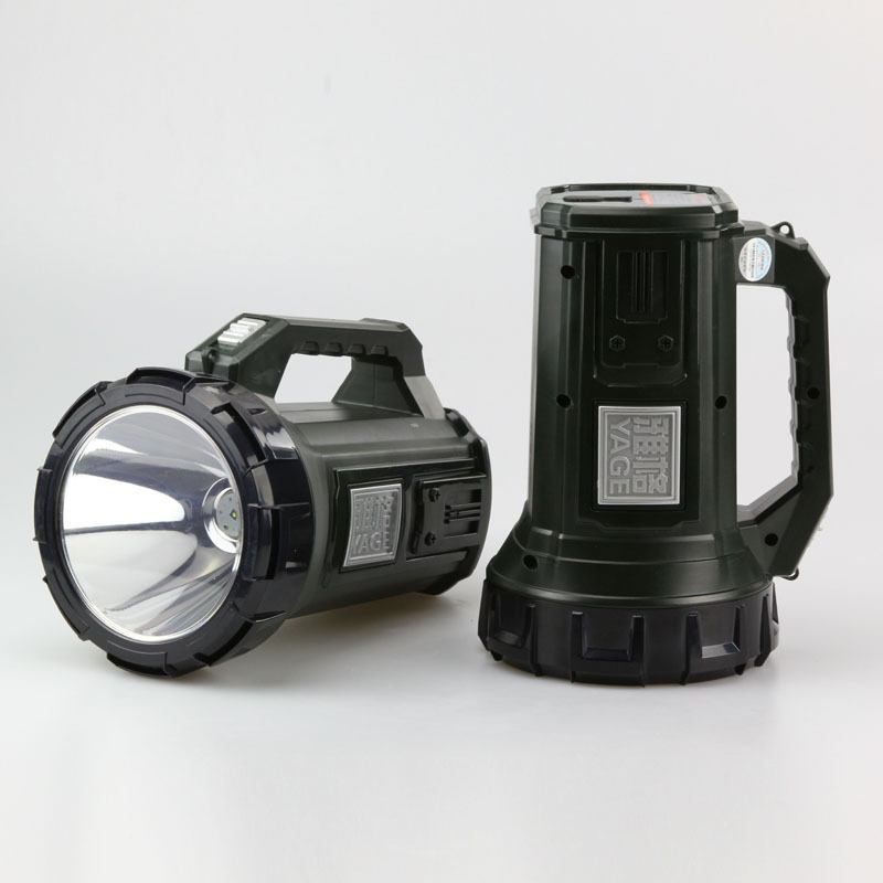 雅格57015710充电led手电筒5w强光远射家用应急户外巡逻探照灯