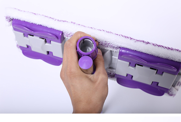 Wholesale stainless steel rod flat mop, wooden floor telescopic hand-wash-free flat support, steel clamp flat mop pic 12
