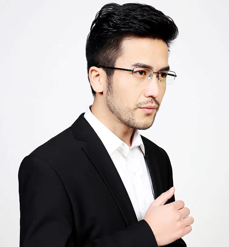 新款高端纯钛框架眼镜男士半框眼镜架时尚商务近视眼镜框86533