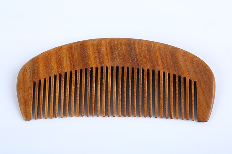 美发实木梳子 宽齿绿檀木梳 儿童创意美发理发木梳 手工工艺木梳