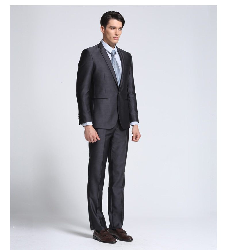 新郎结婚礼服_osd男士西服套装灰色韩版新郎