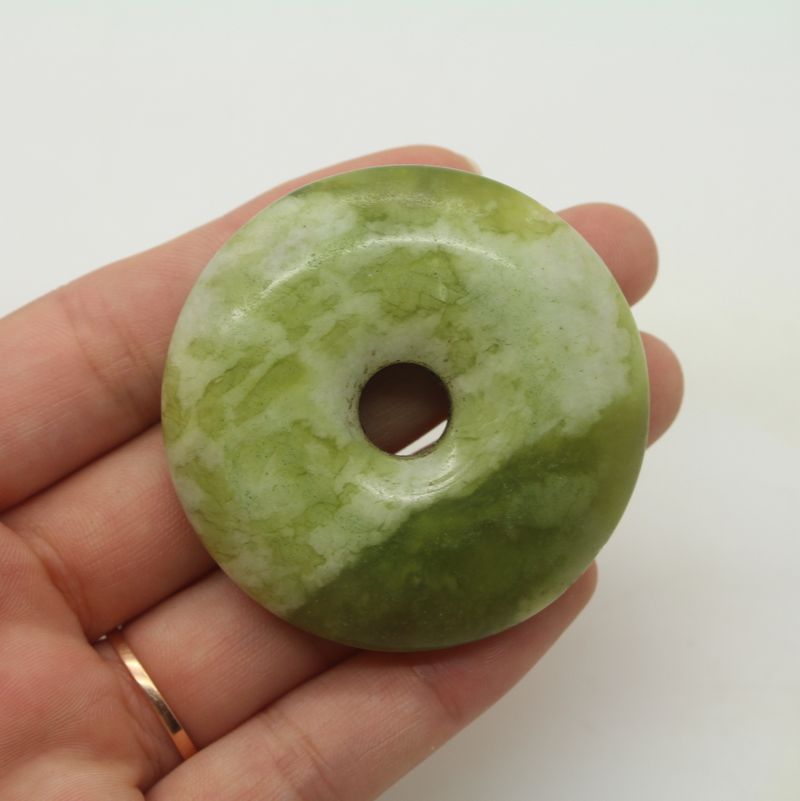 厂家直销天然东北老岫玉玉石玉器姜华平安扣批发可做车挂毛衣链