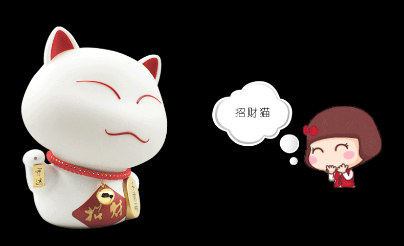 招财猫时尚智能声控语音控制台灯卧室床头led小夜灯创意家居台灯