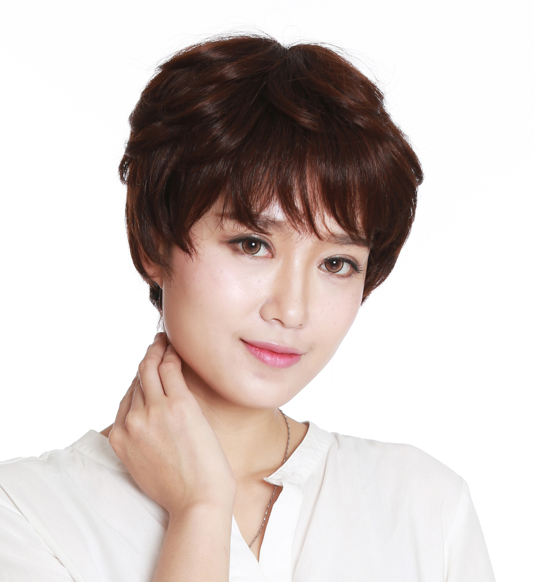 兴瑞厂家直销 真人假发真人发假发女短直发假发头套批发 一件代发