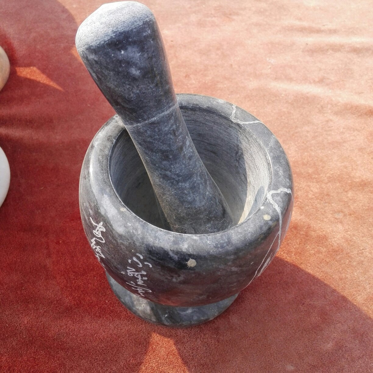 厂家直销捣蒜器 大理石蒜臼 石臼 蒜臼 天然地摊玉器