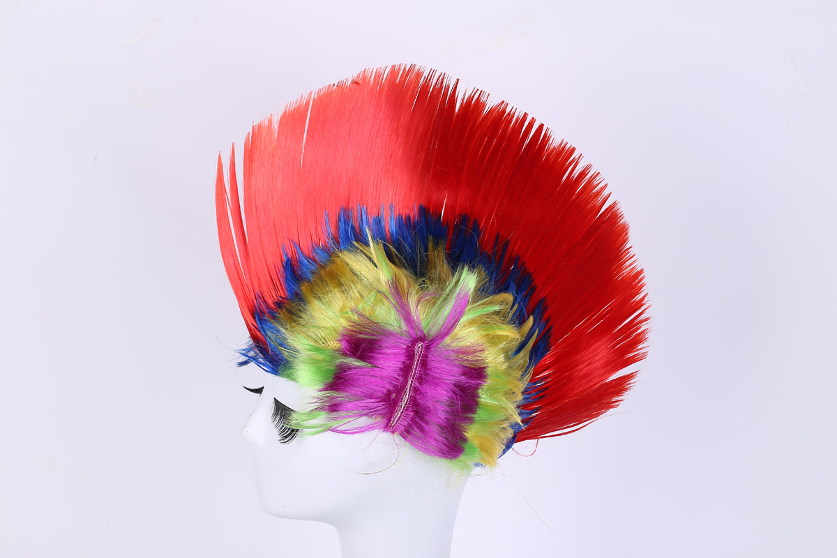 厂家假发批发定做 彩色鸡冠头欧美假发 个性莫西干假发速卖通热销