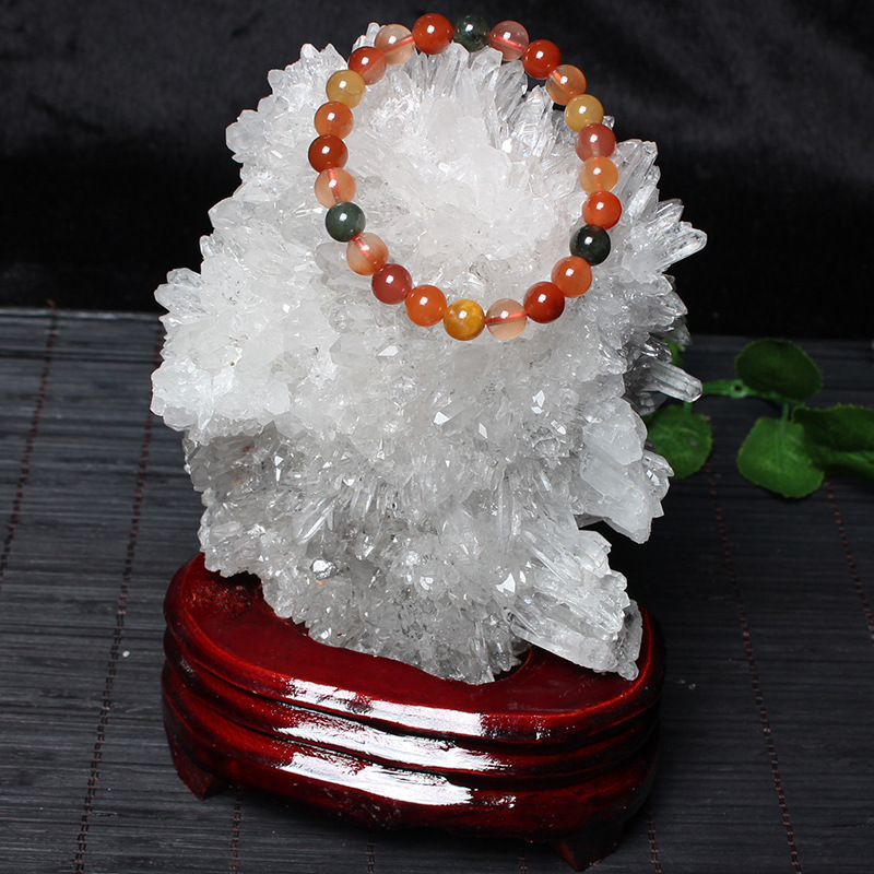 天然白水晶簇摆件菊花吃晶簇完整时尚家居摆