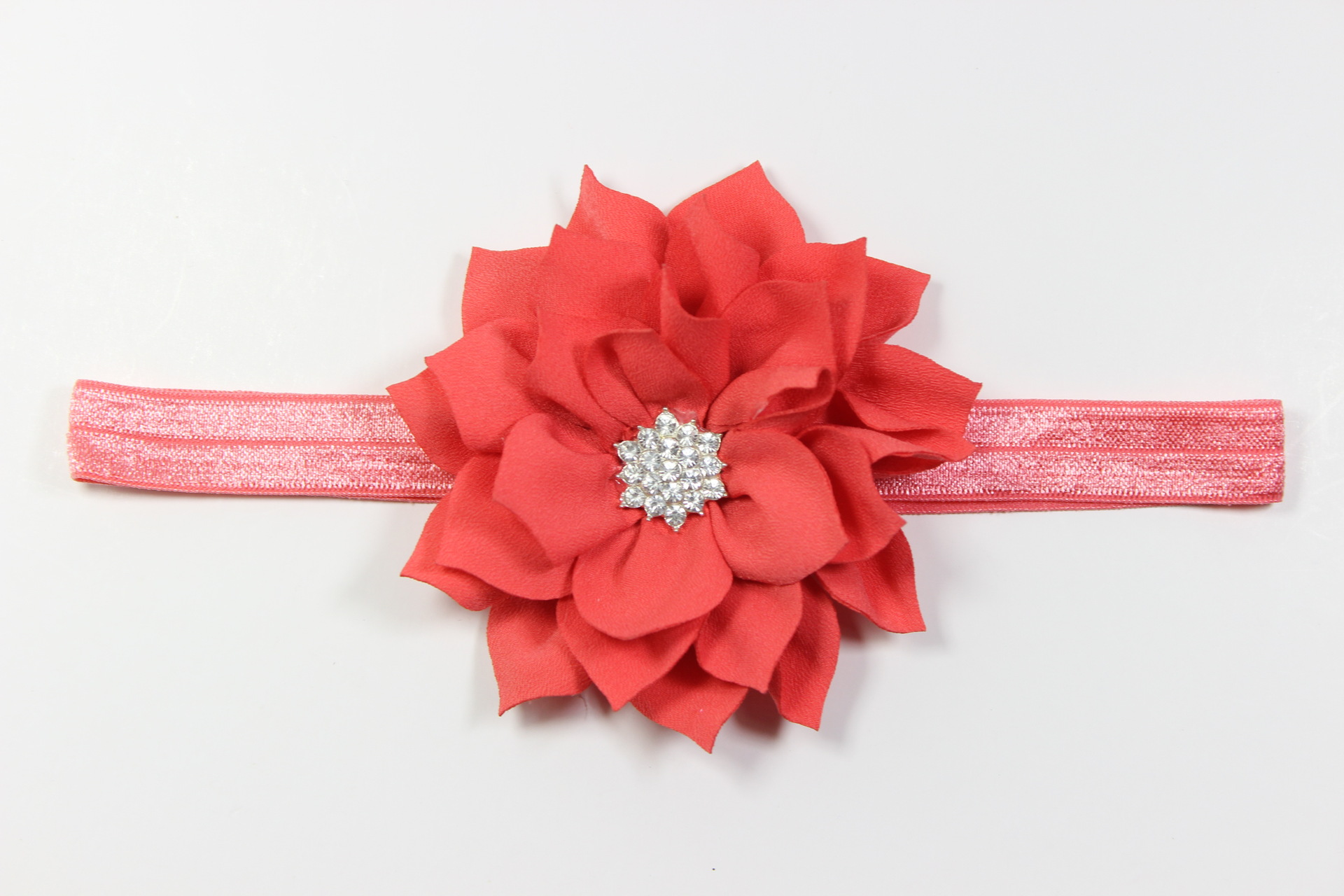 批发 欧美儿童头花发带 双层荷叶花 水钻头带 婴儿发带 13色可选