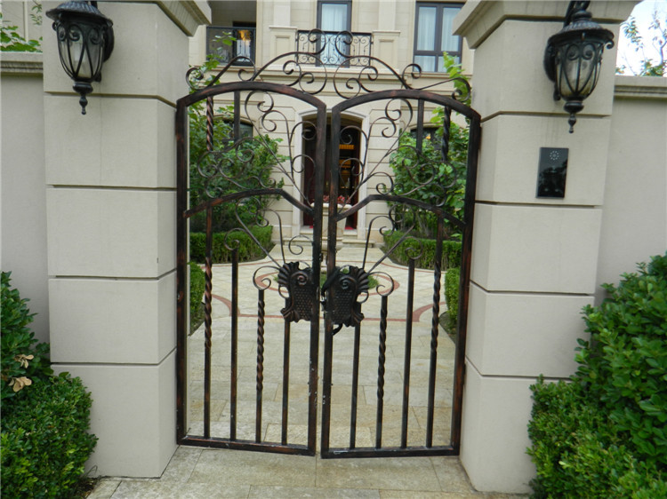 定做铁艺大门锻造门庭院入户门 花园别墅欧式防盗钢大门 推拉铁门