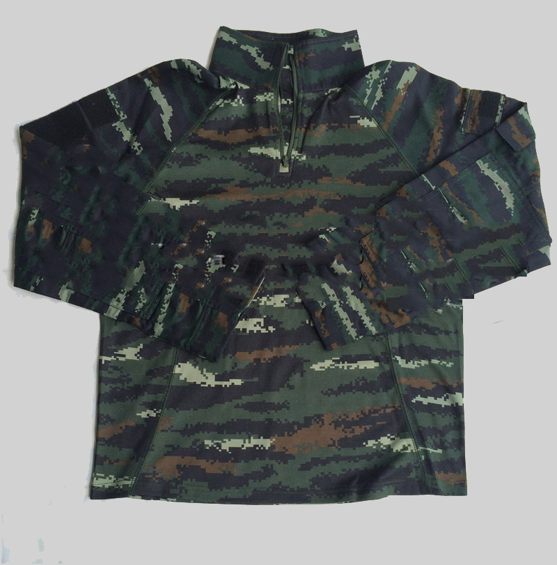 虎斑夏装特战服,斑纹防静电防辐射迷彩套装