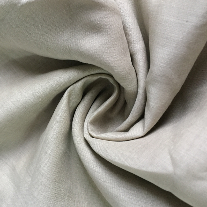 苎麻棉交织弹力染色布 苎麻棉色织混纺面料 宋惠乔同款女装.