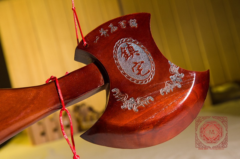 桃木轩4号开光纳福桃木斧子辟邪镇宅化煞祈福 结婚红色开运斧头