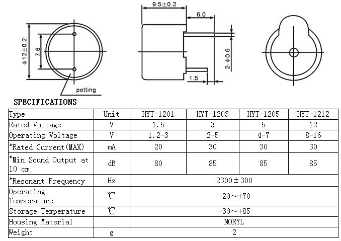华宇蜂鸣器厂家直销24v一体有源蜂鸣器hyt-1224 tmb12095仪器仪表
