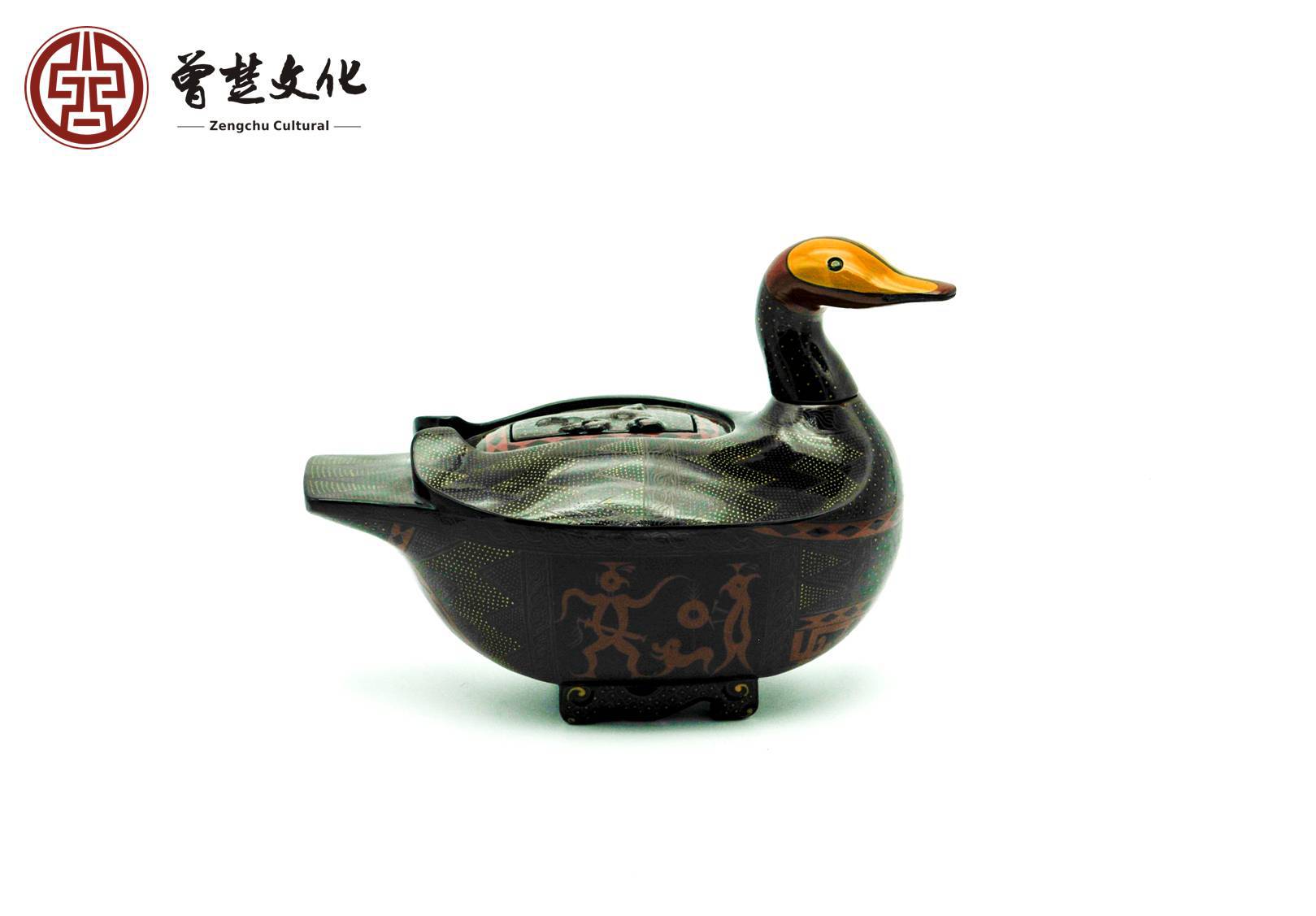 定制高档漆器 曾侯乙鸳鸯盒 湖北特色手工艺品 商务礼品 收.