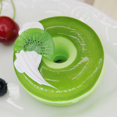 仿真绿色透明甜甜圈假糕点甜点食物模型西餐厅橱窗装饰品认知玩具